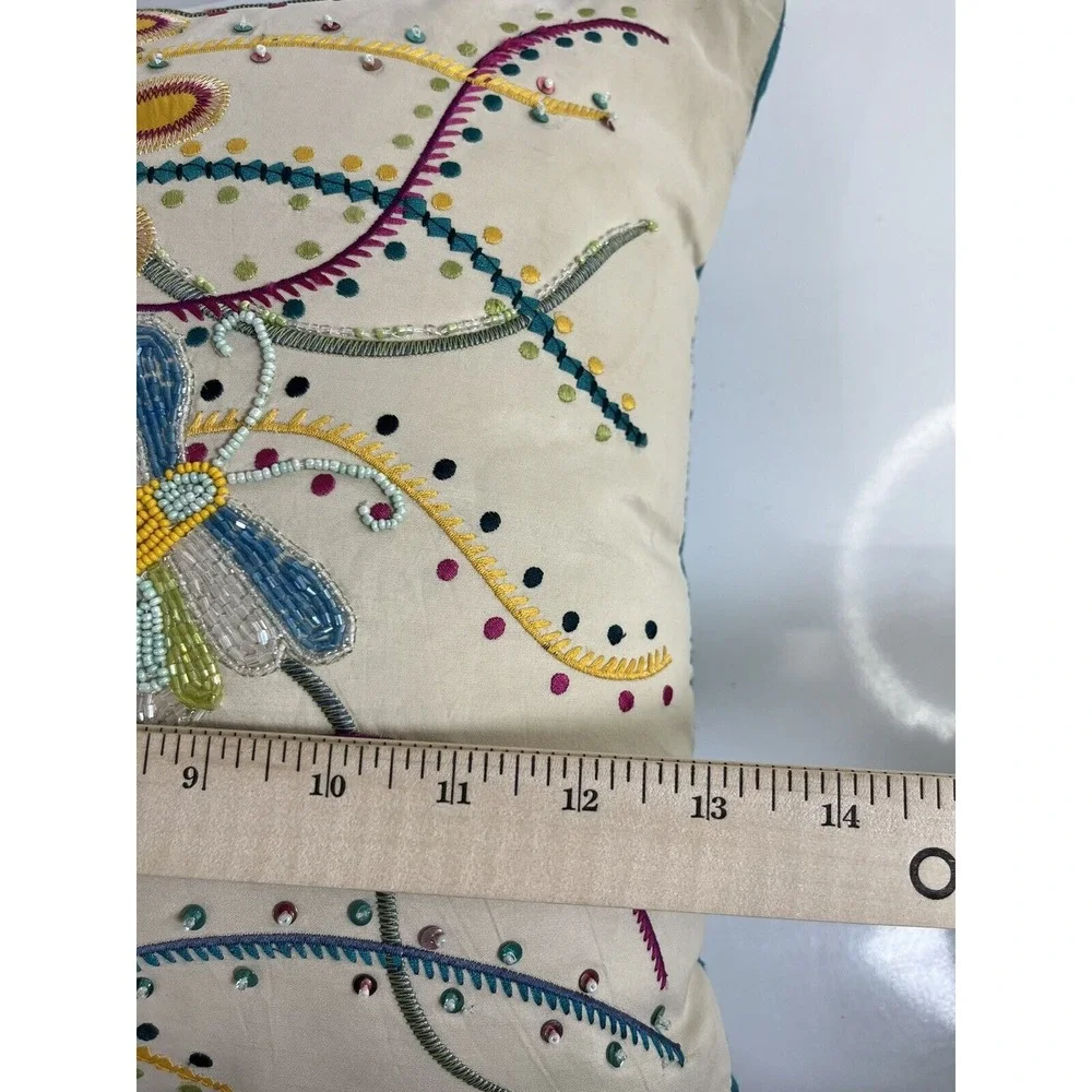 Pier 1‎ Imports Embroidered Beaded Floral Large Butterfly  13